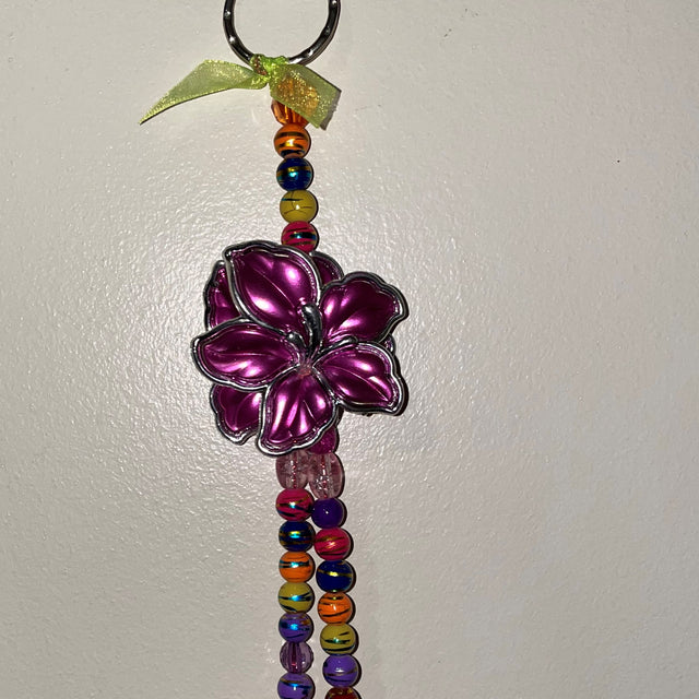 Pink Flower Double Hangers Rose Quartz and Amethyst